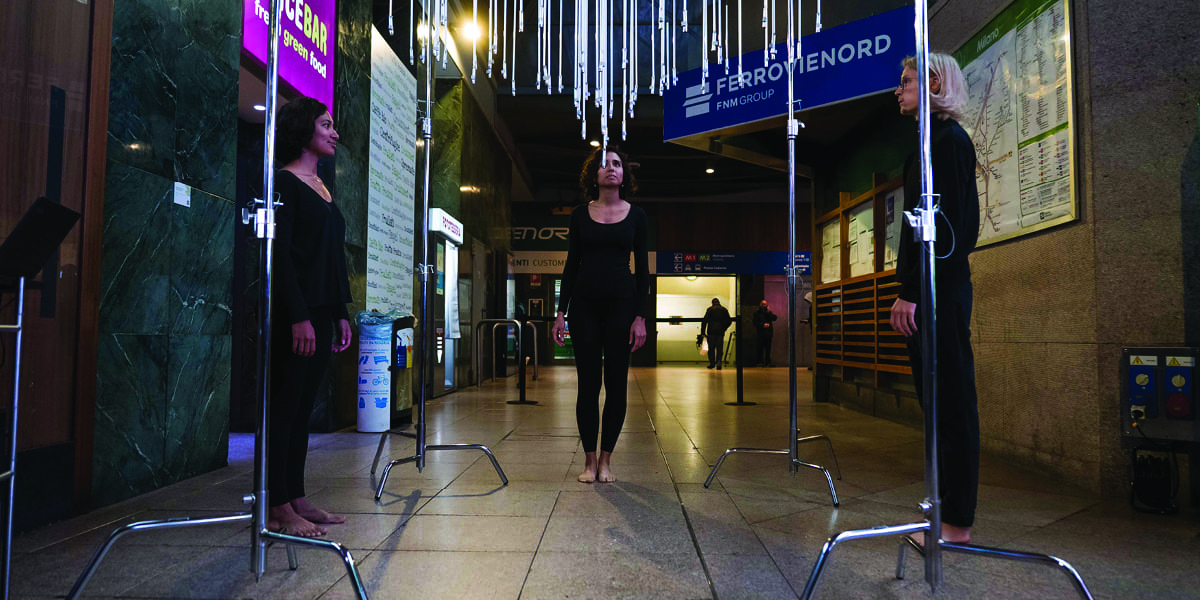 Artwork from Travelling Gaze exhibition at Cadorna Station